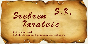 Srebren Karaleić vizit kartica